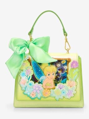 New Loungefly Disney Peter Pan Tinker Bell Flower Iridescent Crossbody Bag